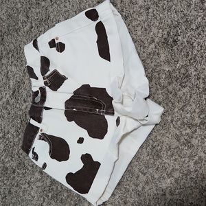 Pacsun cow print shorts